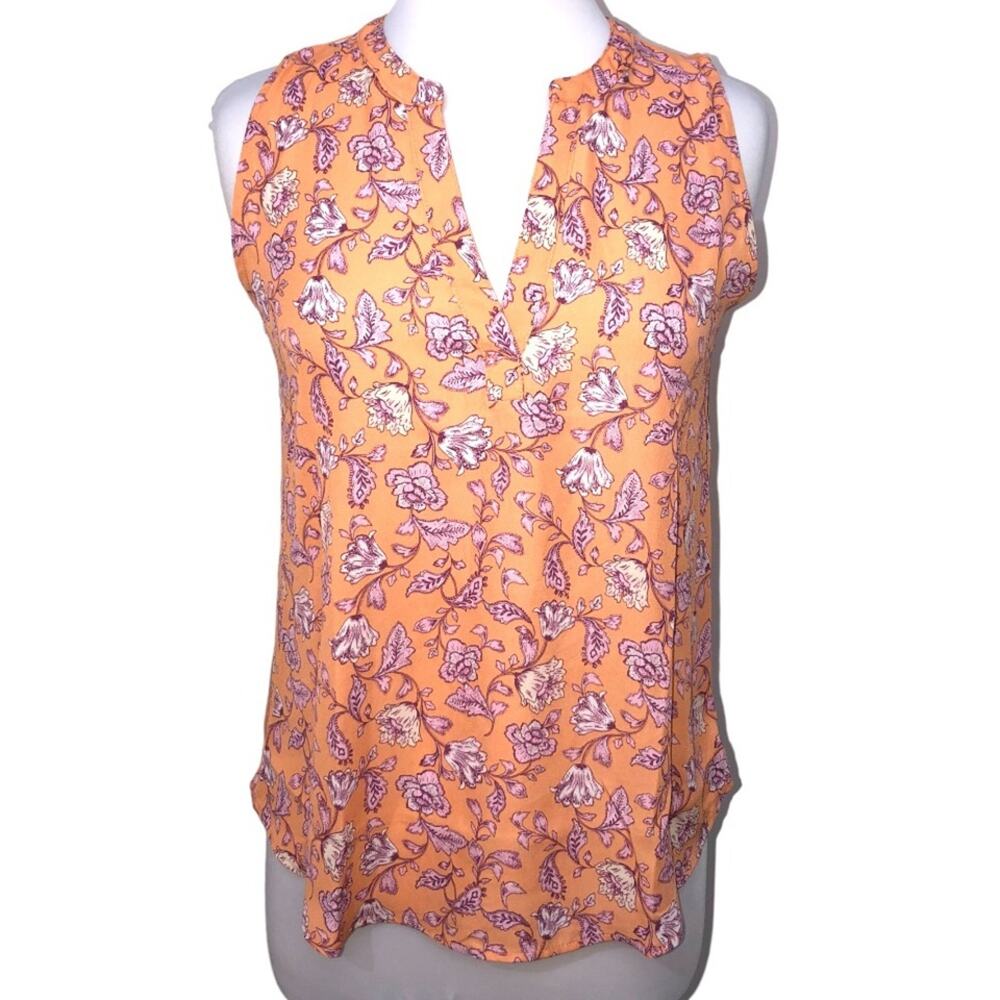 Papermoon Stitch Fix Floral Split Neck Sleeveless Top XS NWT